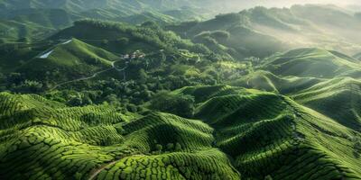 agricultural fields bird's eye view photo