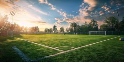 césped en un fútbol americano campo foto