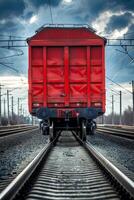 freight train on rails photo