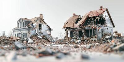 destruido casas terremoto guerra foto