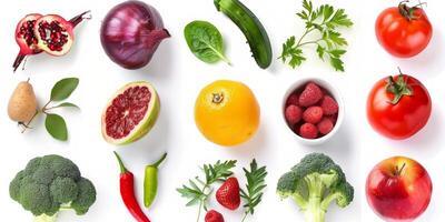 vegetable and fruit on a white background photo