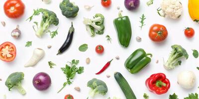 vegetable and fruit on a white background photo