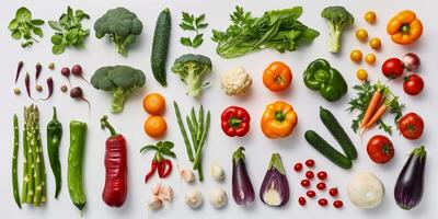 vegetable and fruit on a white background photo