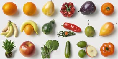 vegetable and fruit on a white background photo