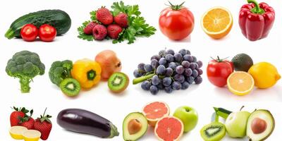 vegetable and fruit on a white background photo