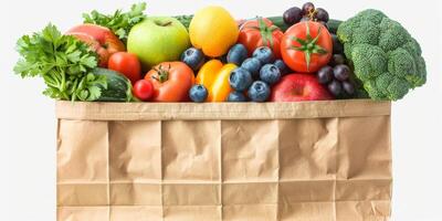 vegetal y Fruta en un blanco antecedentes foto