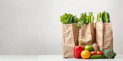 vegetal y Fruta en un blanco antecedentes foto