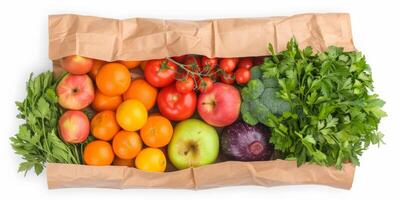 vegetal y Fruta en un blanco antecedentes foto