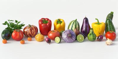 vegetable and fruit on a white background photo