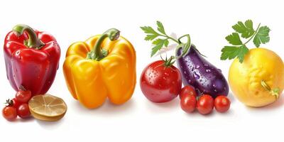 vegetable and fruit on a white background photo