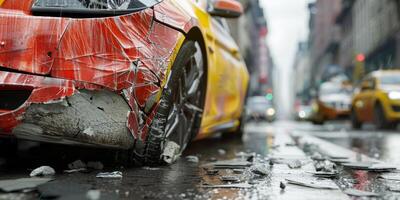 roto coche en un accidente foto