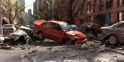 roto coche en un accidente foto