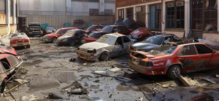 roto coche en un accidente foto