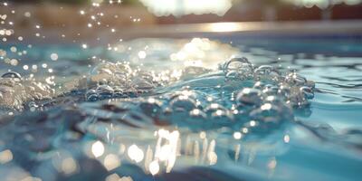 agua en el piscina de cerca foto