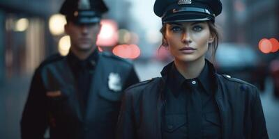 policeman on a city street portrait photo