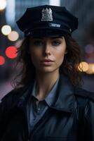 policeman on a city street portrait photo