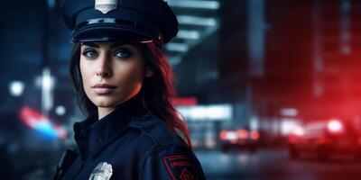 policeman on a city street portrait photo