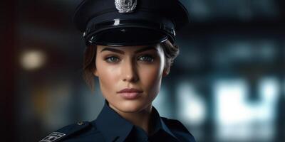 policeman on a city street portrait photo