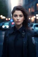 policeman on a city street portrait photo