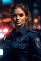 policeman on a city street portrait photo