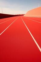 rojo corriendo pista a el estadio foto