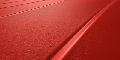 Red running track at the stadium photo