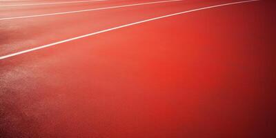 Red running track at the stadium photo