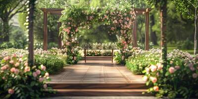 wedding flower arch in nature photo