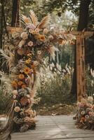 wedding flower arch in nature photo