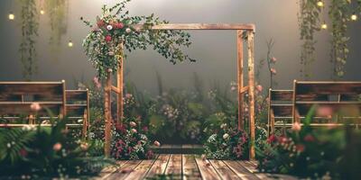 wedding flower arch in nature photo