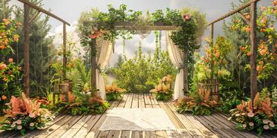 wedding flower arch in nature photo