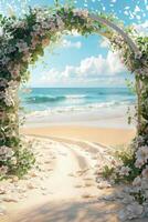 wedding flower arch in nature photo