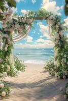 wedding flower arch in nature photo