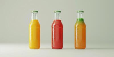 natural juices in bottles photo