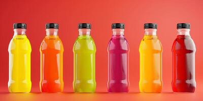 natural juices in bottles photo