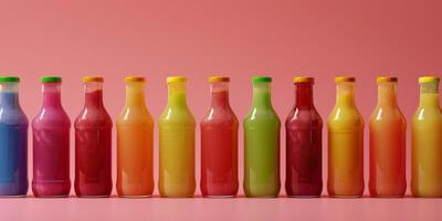 natural juices in bottles photo