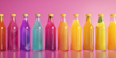 natural juices in bottles photo