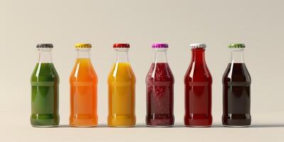 natural juices in bottles photo
