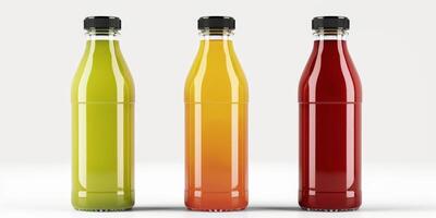 natural juices in bottles photo