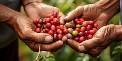 café frijoles en palmas foto