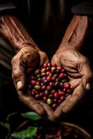 café frijoles en palmas foto