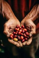 café frijoles en palmas foto