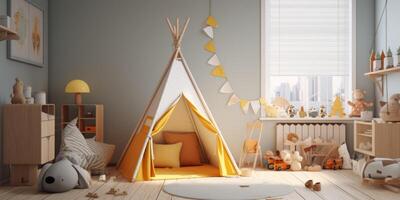 para niños habitación con juguete carpas foto