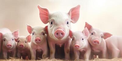 piglets in a pigsty photo