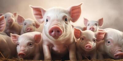 piglets in a pigsty photo