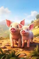piglets in a pigsty photo