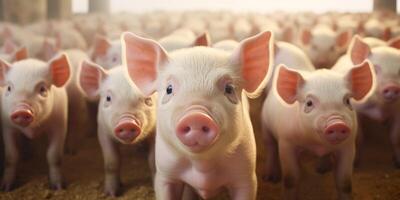 piglets in a pigsty photo