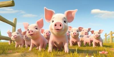 piglets in a pigsty photo