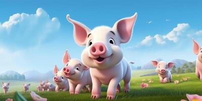 piglets in a pigsty photo
