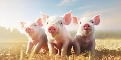piglets in a pigsty photo
